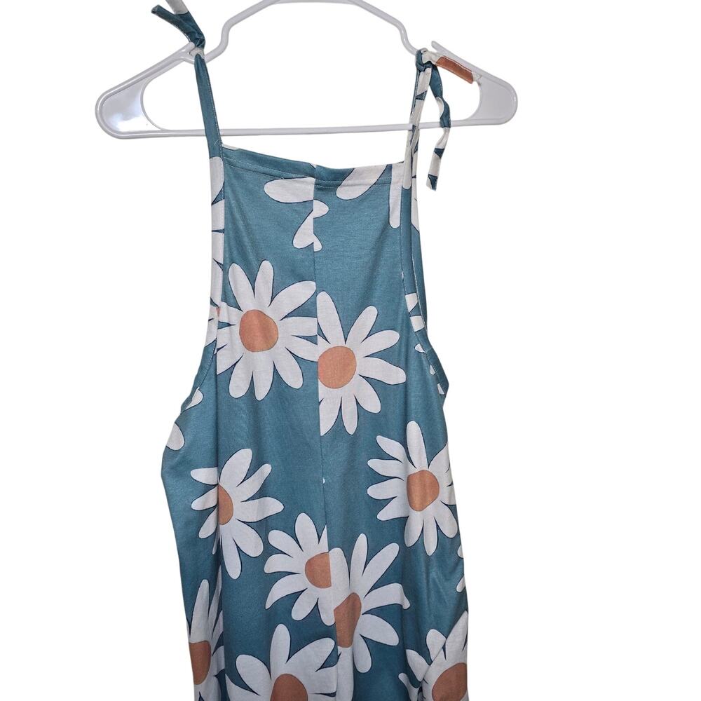 Unbranded Multicolor Floral Daisy 70s Mod Hippie Jumpsuit Wide Leg Sleeveless - Picture 5 of 7